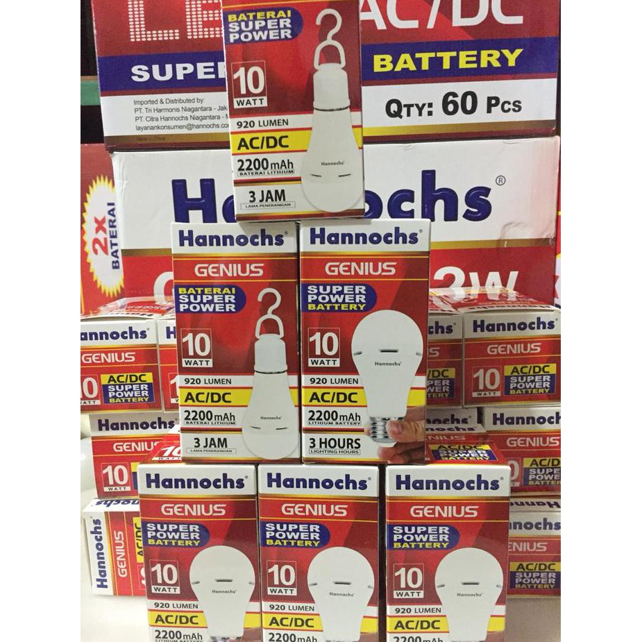 EMERGENCY LAMP LED GENIUS HANNOCHS 10 WATT 2 FUNGSI