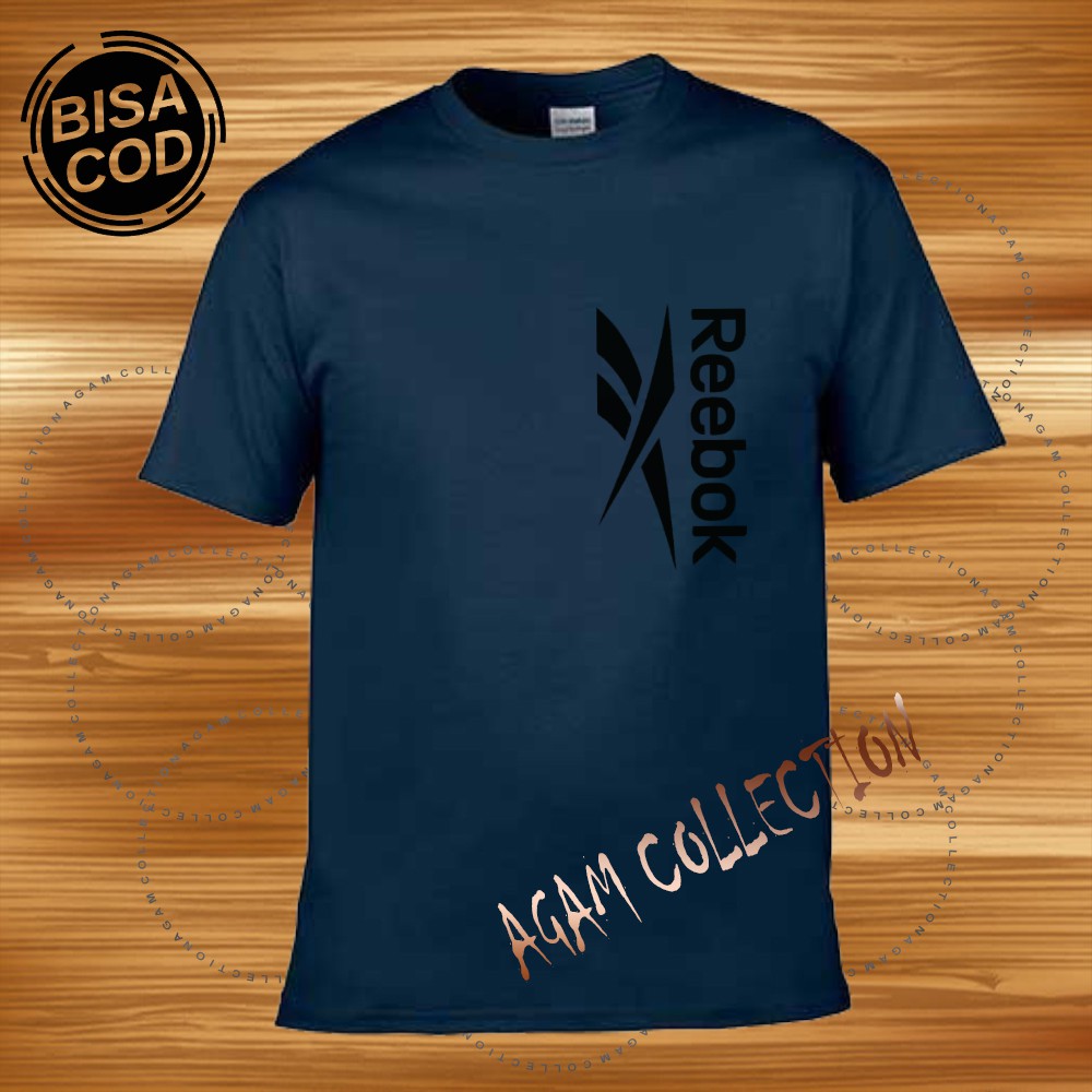 Agam Collection Baju Kaos Distro Rebok RB87 Text Hitam Lengan Pendek Premium Quality