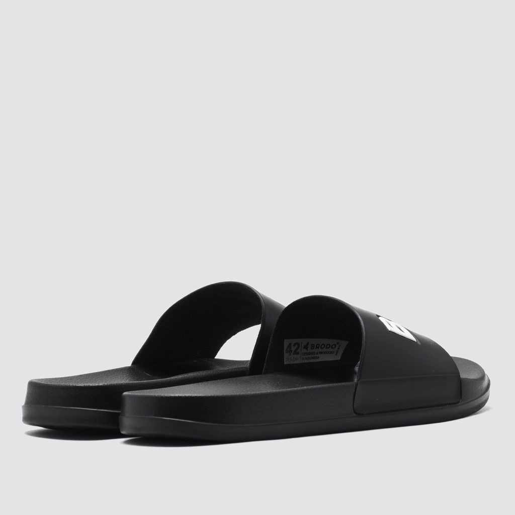 Sandal Slide Pria - Sandal Slip On Pria Casual | BRODO - Sandal Broslides BRO-DO Black White