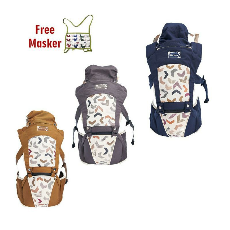 Original Snobby Gendongan Hip Seat Hipseat 6 Posisi Artsy Series Saku Print TPG5841 Baby Carrier