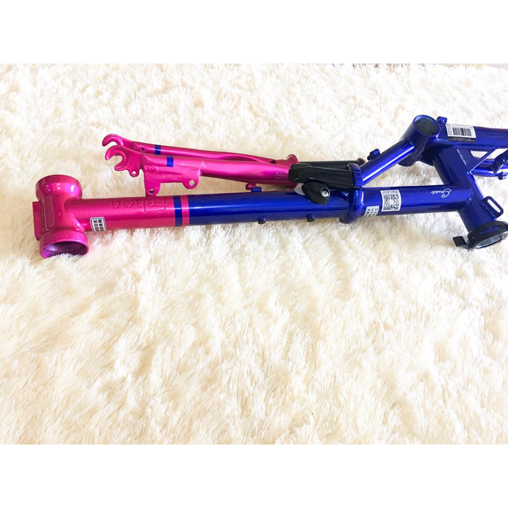 Frame Fork Fnhon Gust Wayang Antasena Discbrake Pink Biru Disc brake Db 16 inch Limited Pink Blue