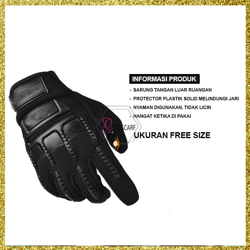 SARUNG TANGAN MOTOR PRIA TACTICAL DEWASA GLOVES FULL FINGER GLOVE SEPEDA BIKER SPORT GYM FLF