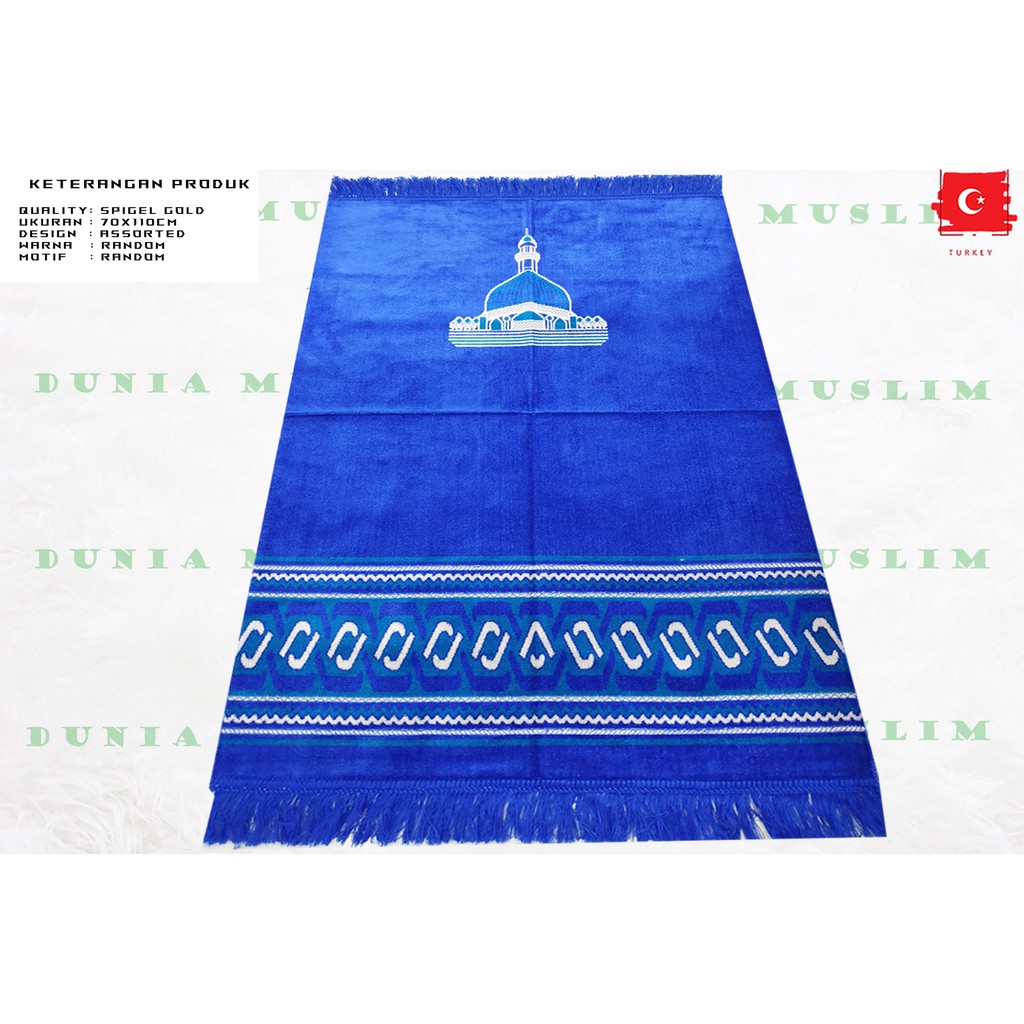 SAJADAH TURKEY MOTIF SIMPEL UKURAN 70X110 PERLENGKPAN SHOLAT BISA COD