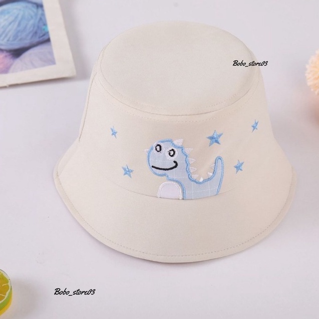 Topi Bucket Anak Bordir Dino Tanduk Bucket Bordir Anak Laki Laki Perempuan premium