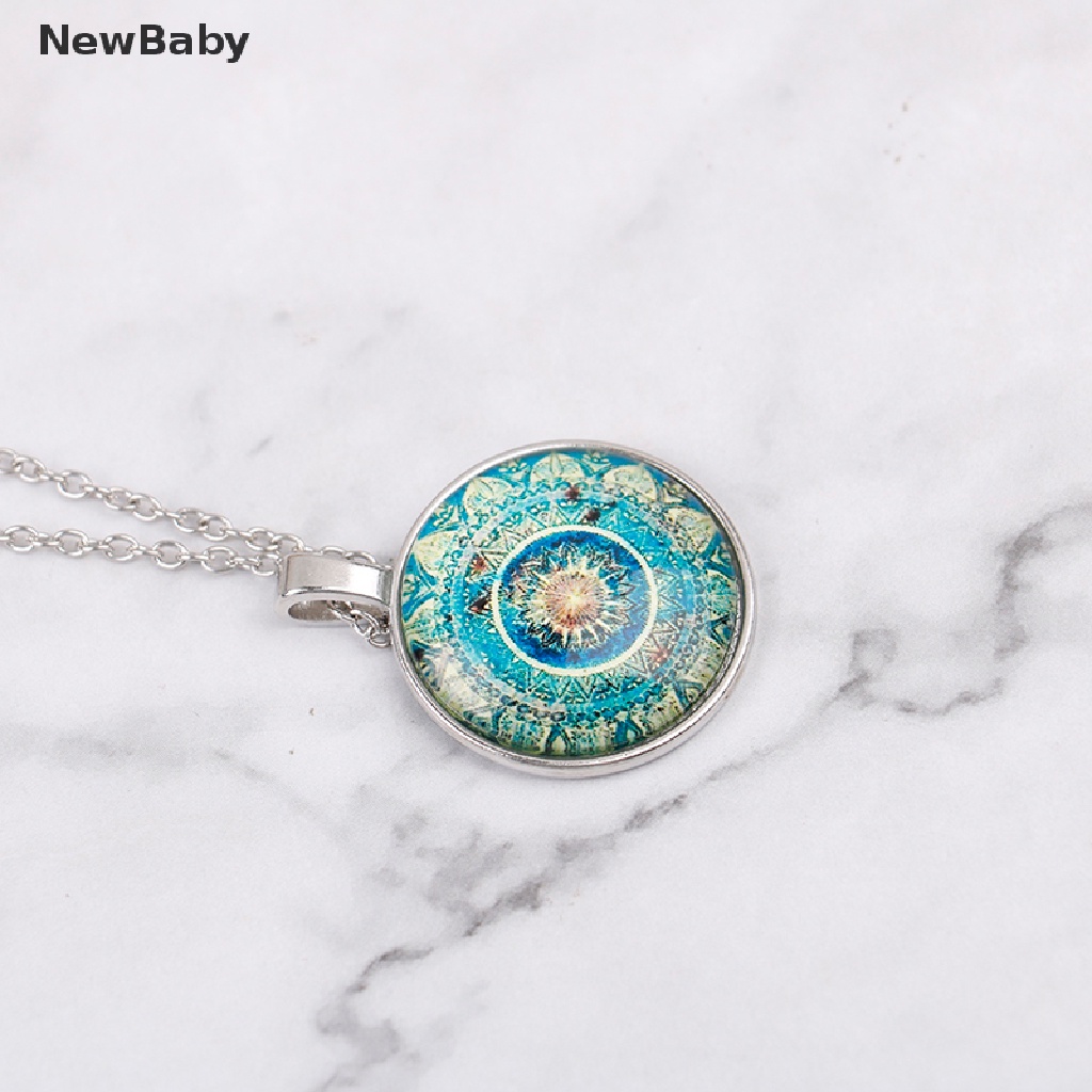 Newbaby Set Kalunggelang Tangananting Gantung Kaca Cabochon Motif Mandala India Untuk Wanita