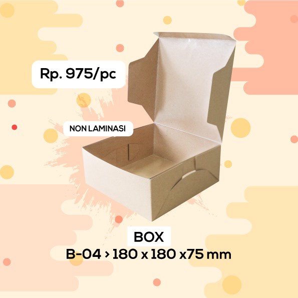 

18x18x7.5cm Dus Kemasan Kotak Nasi Box Catering Packaging non Laminasi