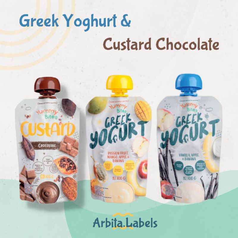 YUMMY BITES GREEK YOGURT CUSTARD CHOCOLATE PURE BUAH BAYI SEHAT MPASI