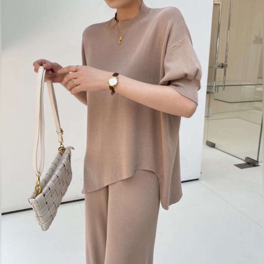 [FG] Curvy Knit Set Oversize Top & Pants SET6592-2
