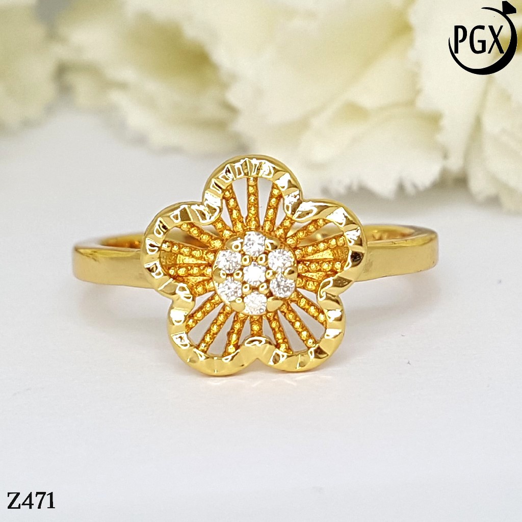 PGX Cincin Xuping Wanita Lapis Emas Aksesoris Perhiasan Fashion Premium - Z471