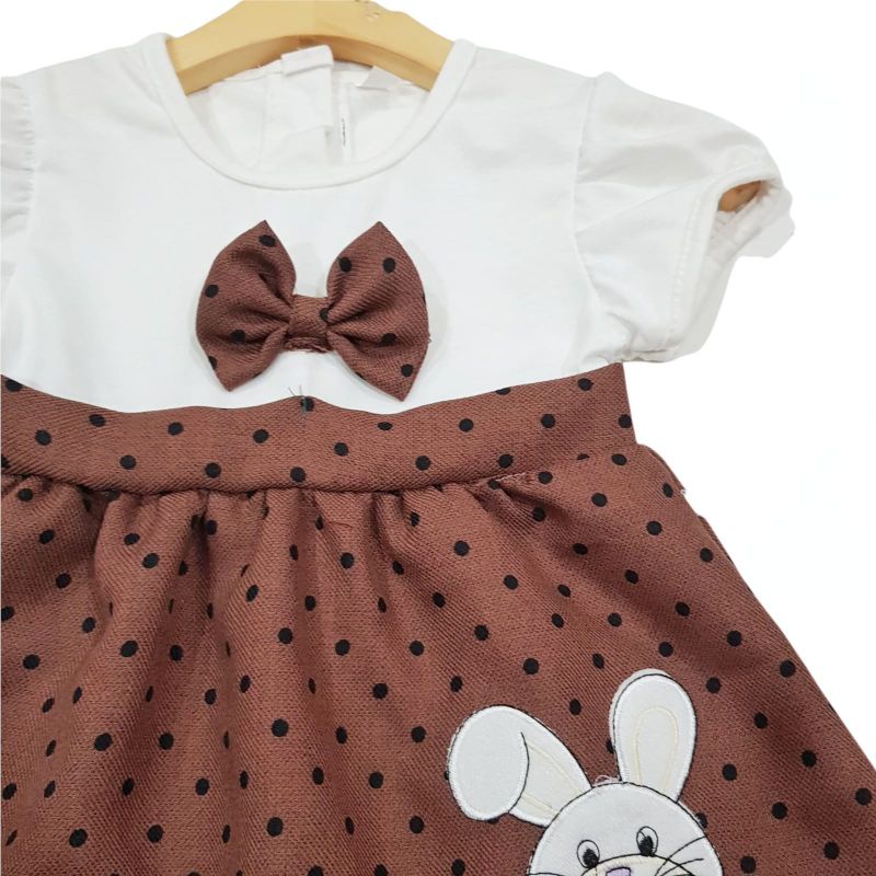 DRESS FASHION ANAK PEREMPUAN 1 TAHUN MOTIF POLKADOT PITA