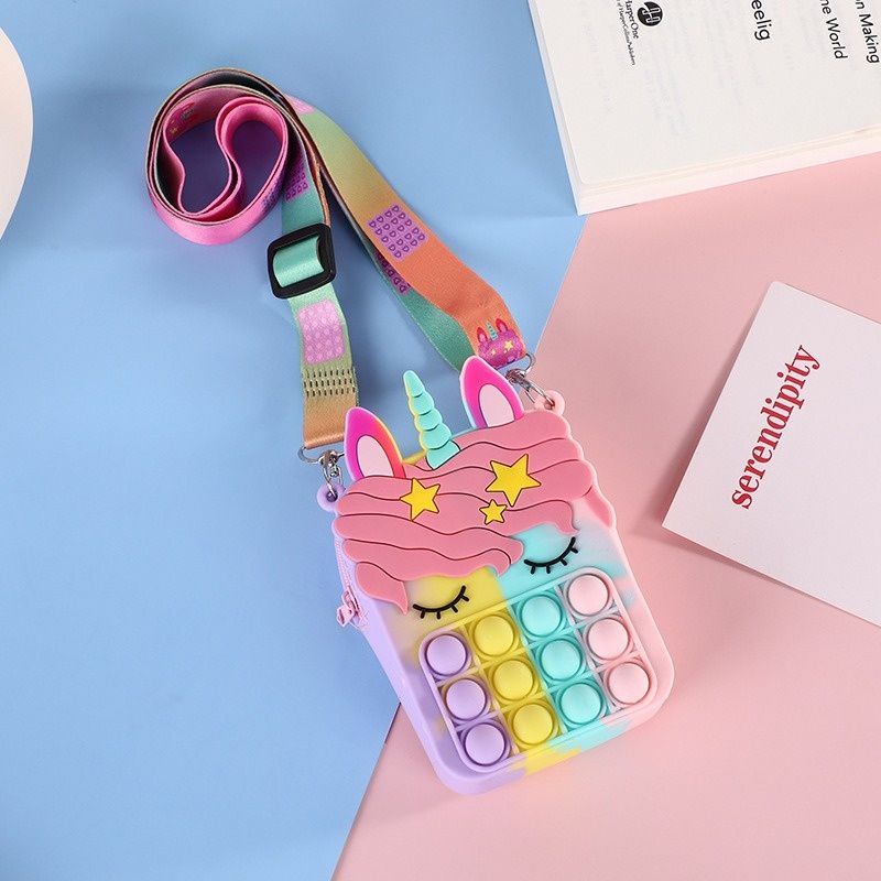 TAS POP IT UNICORN ANAK / TAS SELEMPANG ANAK UNICORN