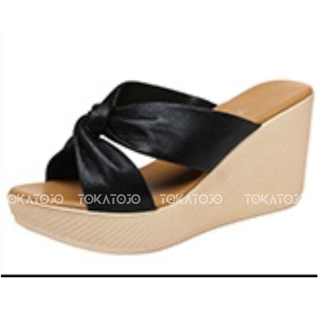 Tokatojo Sandal Wanita korea silang terbaru/Sandal wedges wanita kekinian simpel dan ringan/Sandal wedges wanita motif terbaru ME013LIST