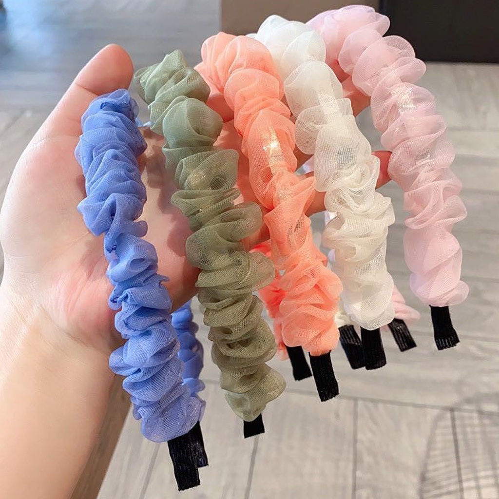 INFY - Bando Bahan Sifon Warna-Warni Gaya Korea Untuk Aksesoris Rambut Wanita A068