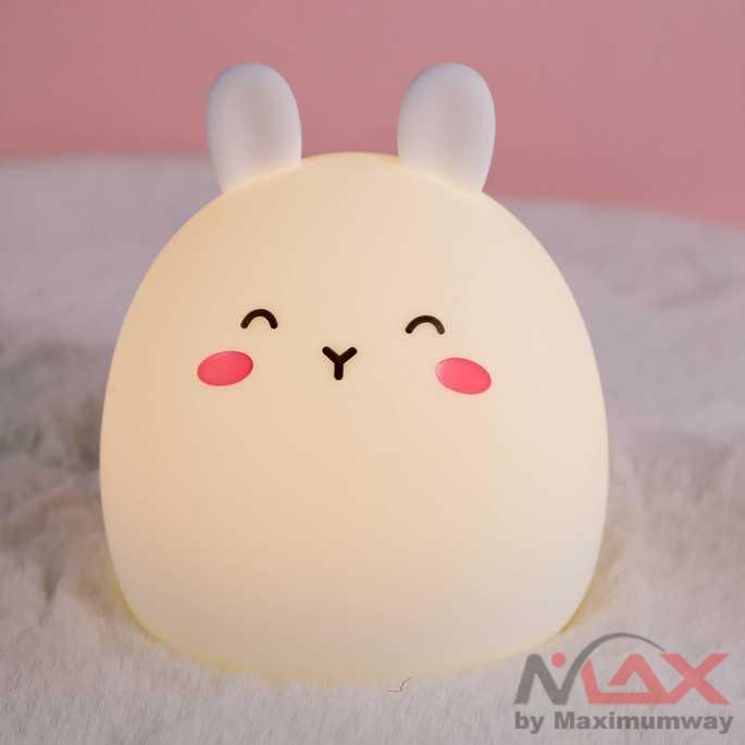 Lampu tidur bayi karakter kartun kelinci sangat lembut aman digigit bayi cartoon Lampu Tidur Bayi Lucu LED RGB Light Model Kelinci lampu tidur anak kamar tidur pajangan Cute Rabbit Night Light 9 Colors Silicone USB Rechargeable Touch for Kids Baby