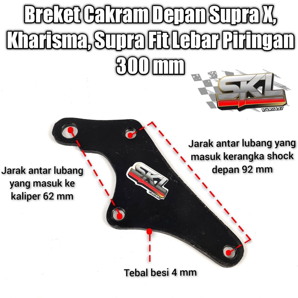 Breket Cakram Disc Kaliper Cakram Depan Supra X supra 110 Kharisma Piringan Besar 300