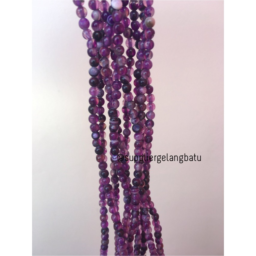 batu kecubung 4mm amethyst ungu akik alam aksesoris fashion craft amethys purple natural original