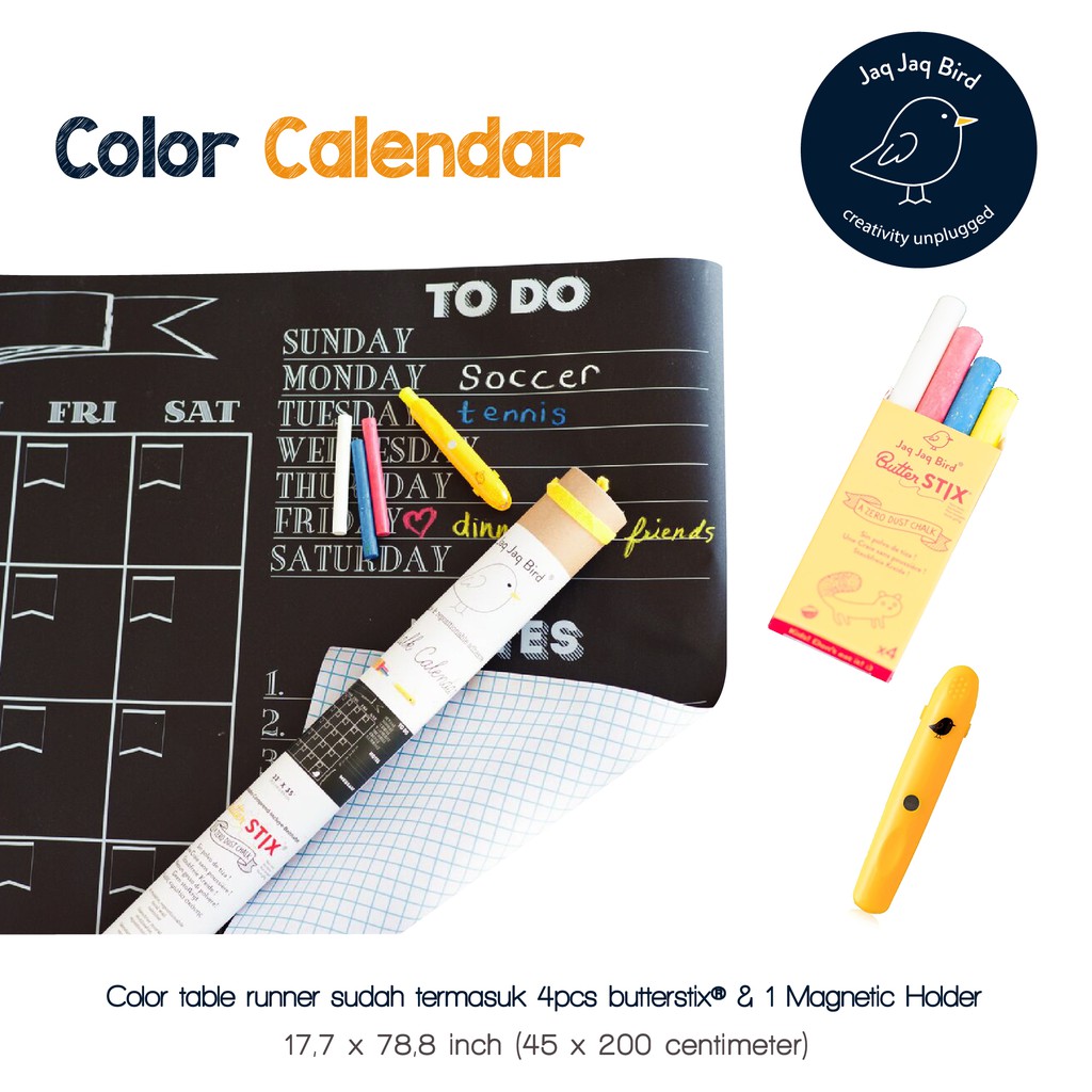 

Jaq Jaq Bird - Chalk Calendar CC-17 set w/ ButterStix and Holder