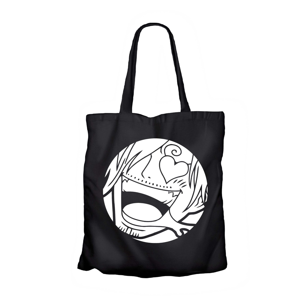 Tote bag anime sticker SANJI - ONE PIECE material canvas