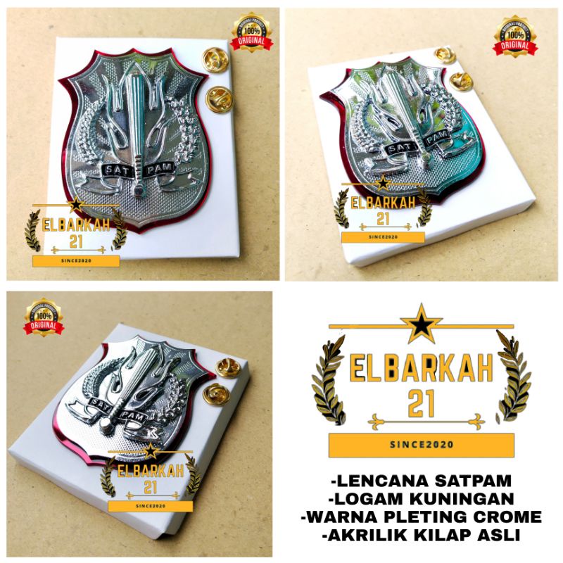 KEWENANGAN SATPAM kuningan akrilik terbaru / atribut satpam /lencana satpam