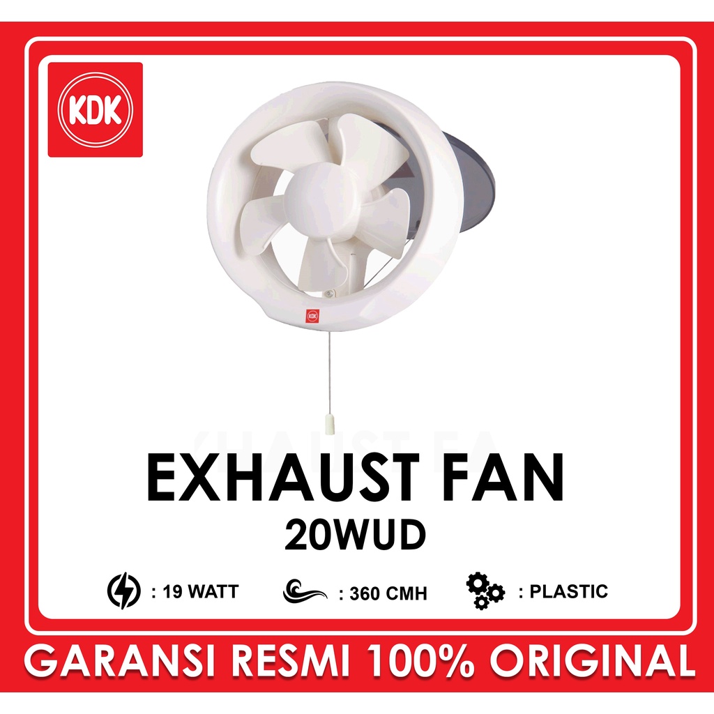 KDK Exhaust Fan Wall 6 inch – 20WUD - White Kipas Angin Hisap Low Watt Low Noise 20-WUD/16 Watt