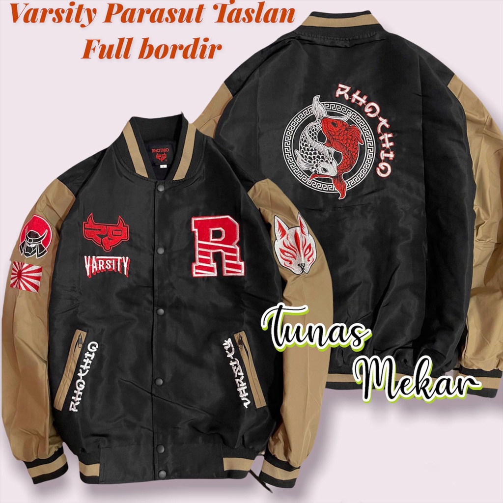 JAKET VARSITY FULL BORDIR RHOTHIO PARASUT SUPER TASLAN QUALITY PREMIUM (UNISEX) 2021