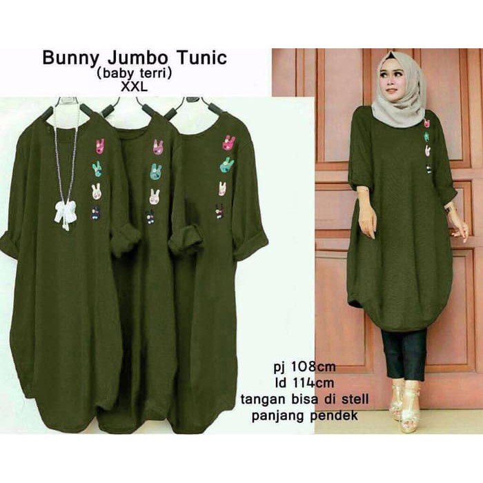 Bunny Jumbo Tunik Army, Stellashoppie - Biru Muda