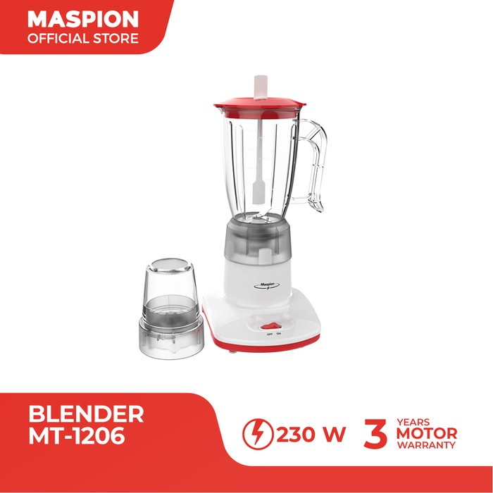 MASPION Blender 2 Tabung Plastik 1 Liter MT 1206 - Garansi 1 Tahun