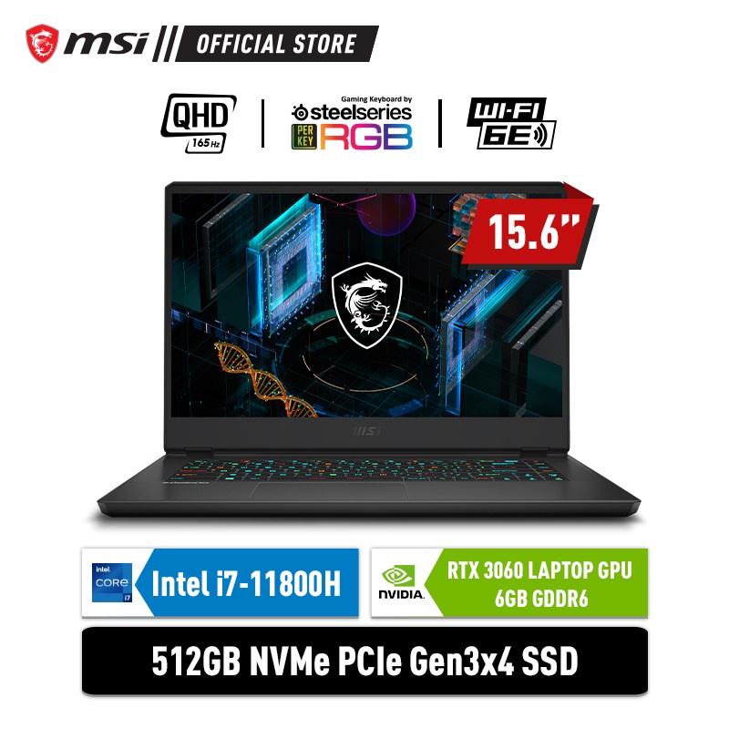 MSI GP66 LEOPARD 11UE-479ID - i7-11800H - 16GB - 512GB SSD - NVIDIA RTX3060 6GB - 15.6&quot;QHD 165Hz - WIN10