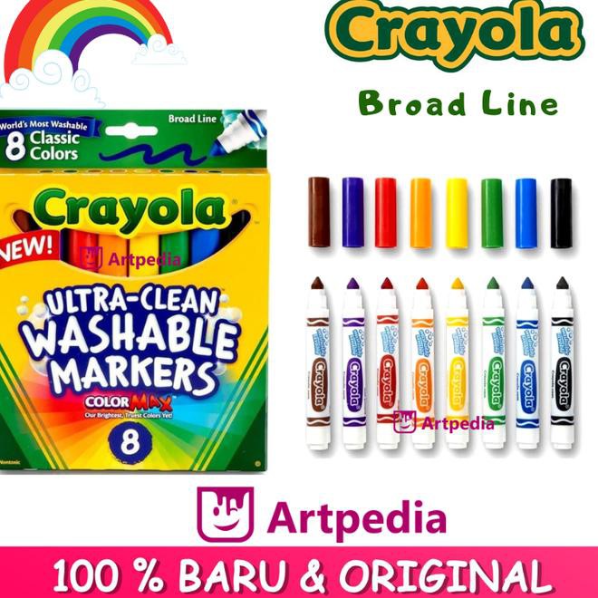 

♠VV52365❂ Crayola Broad Point Washable Markers, 8 Markers, Classic Colors