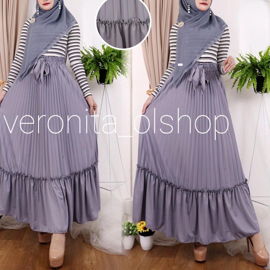 ◘ Rok panjang Plisket Rok cabang Kerutan Rok mayung/Payung Rok muslim Terbaru Bawahan cewek Rok keru