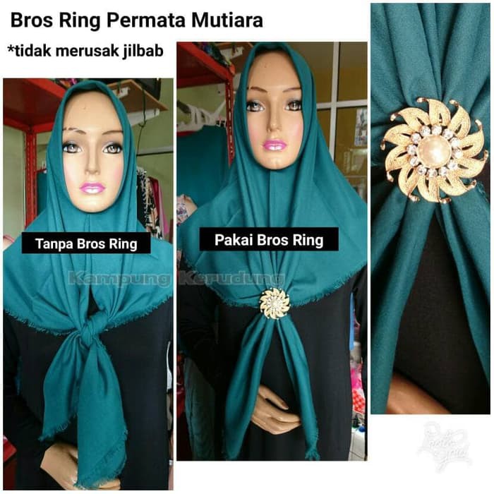 Bros Ring Bunga Mutiara Permata Aksesoris Jilbab Hijab Bros Cincin
