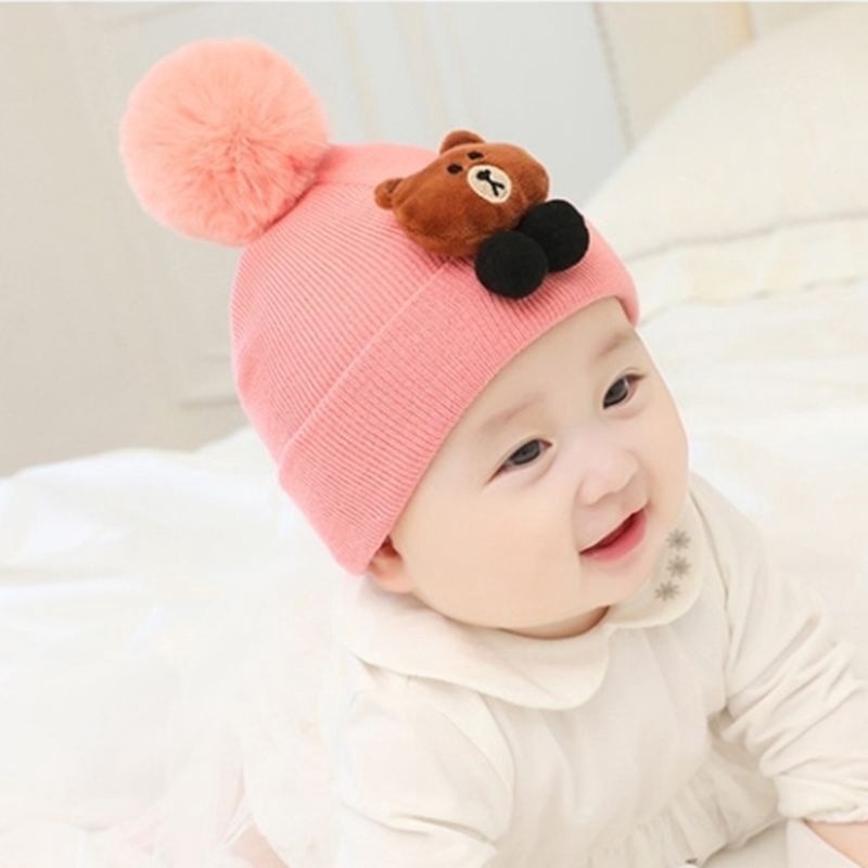 Topi Bayi BONEKA BEAR/Topi kupluk boneka(0-3tahun)