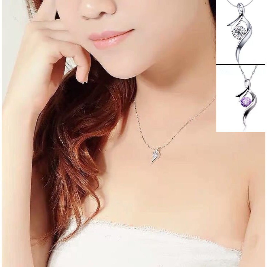 Kalung + Liontin S925 ANGEL D4 Sterling Silver ANTI KARAT Plated Perak S925 Korea Fashion  Wanita