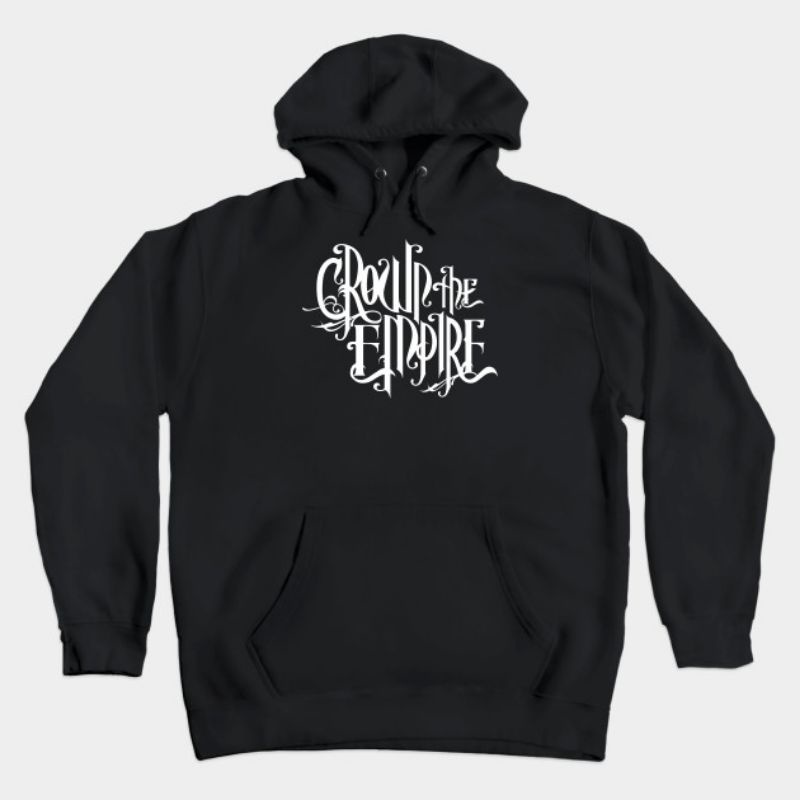 Jaket Hoodie Band CROWN THE EMPIRE Pria Wanita Custom Distro Polos Tebal