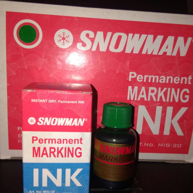 

Tinta Refill Spidol Permanent Snowman Hijau 1 Dus