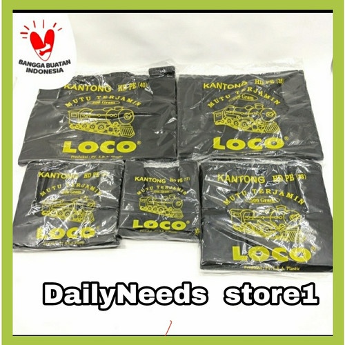 

kantong plastik kresek tebal loco 500 gr hitam/merah uk. 24/28/35/40 - Hitam, 28