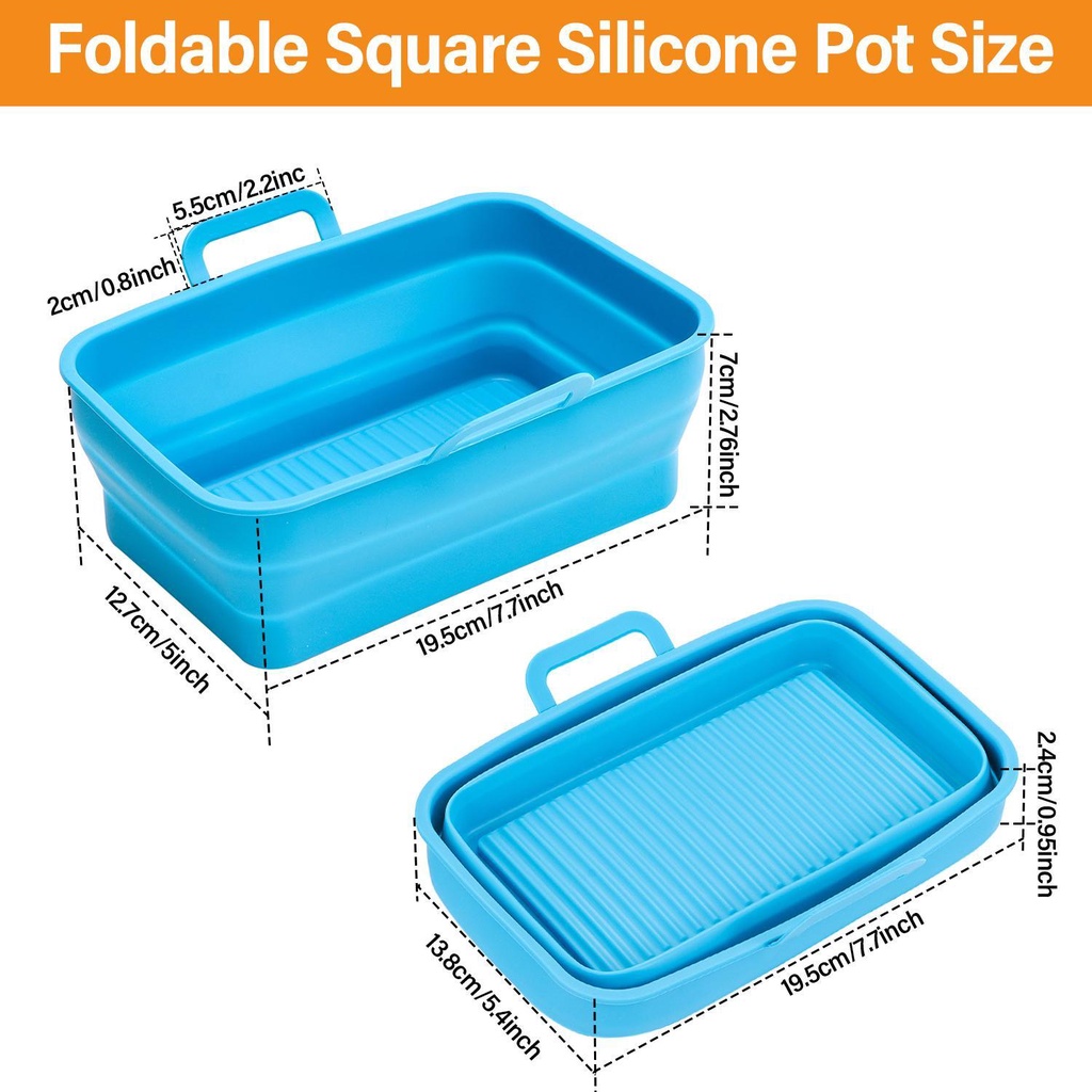 Solighter Square Silicone Pot Grill Pot Tray BBQ Plate Pemanasan Baking Basket Pengganti Liners Baking Pan