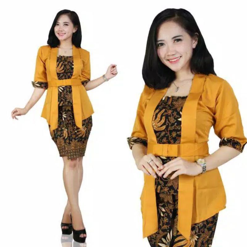 Setelan Kebaya Elnira Tangan pendek / Kebaya Pendek / Kebaya Kutubaru Floy