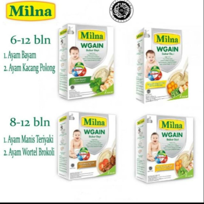 Milna Bubur Bayi Wgain 6+ dan 8+ 120g / Milna bubur bayi Weight gain
