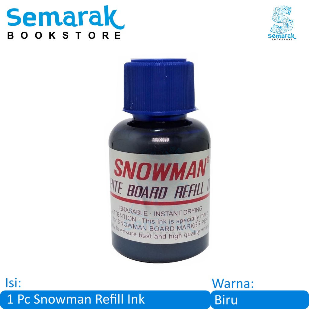 

Snowman Refill Ink Isi Tinta Spidol Whiteboard Dapat Dihapus 20 ml - Biru