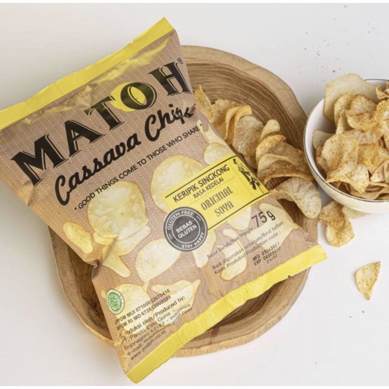 MATOH Cassava Chips - Keripik Singkong ORIGINAL SOYA Gluten Free &amp; Non Msg 75 g