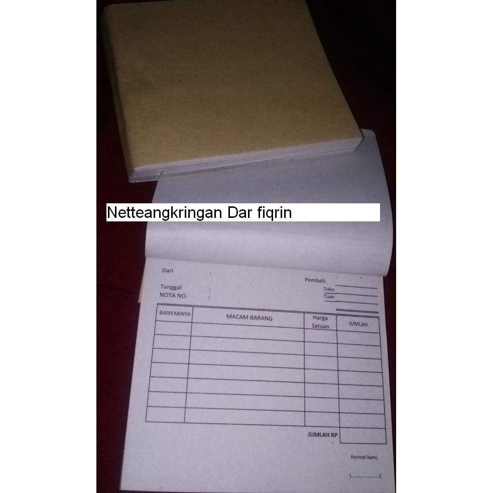 

Nota kertas buram 100 lbr top murah rangkap 1