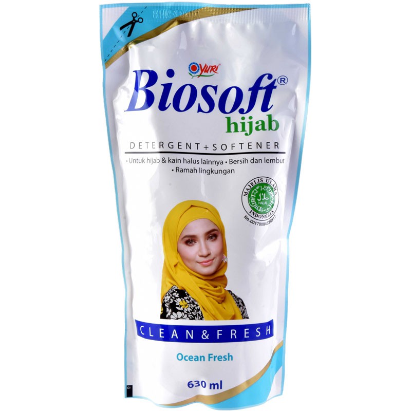 Yuri Biosoft Hijab Detergent/Pewangi + Softener 630 ml