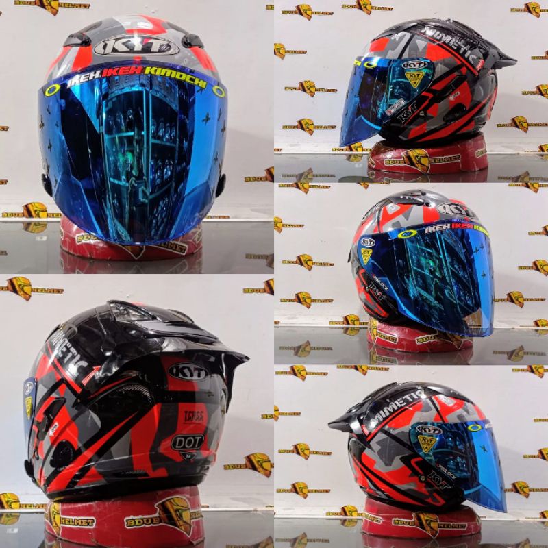 HELM KYT GALAXY FLAT R MOTIF#5 AQUA BLUE/PAKET GANTENG 100%ORIGINAL SNI-DOT-MIMETI RED/VENOM/BLU