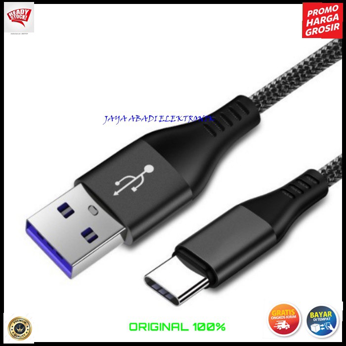 J369 KABEL DATA 5A USB TYPE C TIPE SUPER FAST CHARGING METAL CABLE CHARGER CHARGE KUALITAS PREMIUM VOOC FLASH CAS CASAN GADGET UNIVERSAL MULTI FASTER HP HANDPHONE MQ BESI KHUALITAS PREMIUM SUPER PANJANG 1 METER COCOK UNTUK SEMUA MEREK HP