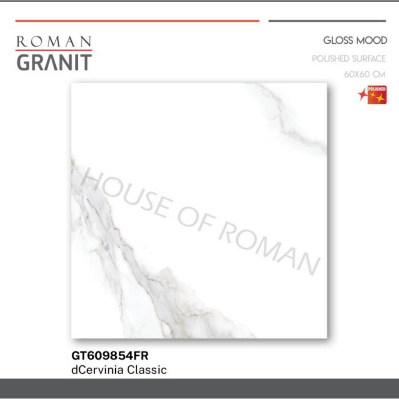 Roman Granit dCervinia classic 60x60 / granit marmer / lantai marmer / lantai putih / lantai minimalis / lantai kekinian / lantai carara / keramik murah / keramik roman