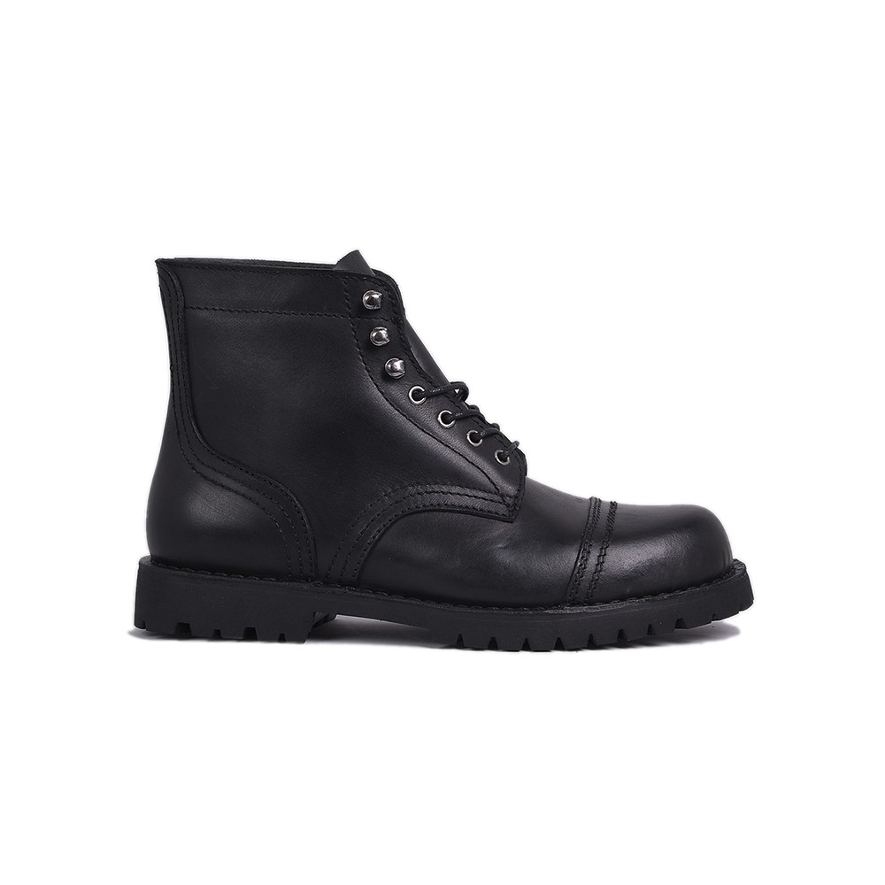 Koku Footwear - Luthor Black - Cap Toe Lace Up Boots