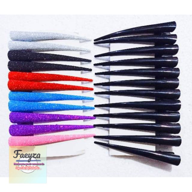 Jepit rambut buaya besar polos 12 PCS BESI