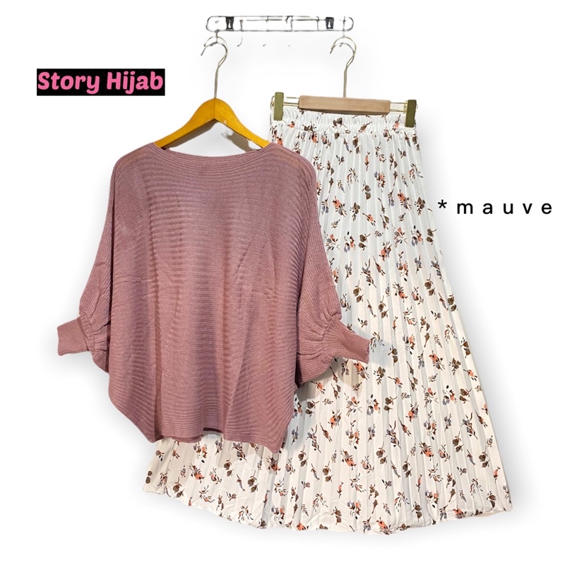 KENNY SET ( ATASAN + ROK ) by EMIRATE // BEST SELLER // BISA COD-Mauve