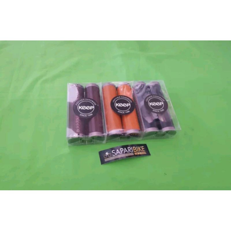 Handgrip double lock KEEP  leather handmde original kulit sapi